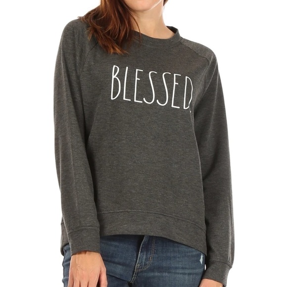 Rae Dunn Blessed Studio Raglan Sweatshirt - Picture 1 of 11